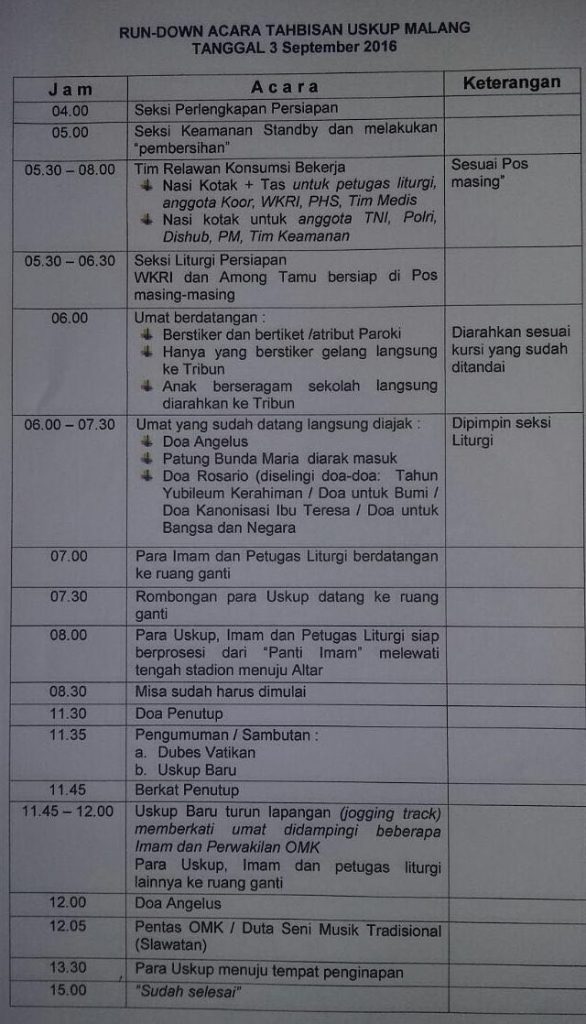 tahbisan uskup malang 4 acara