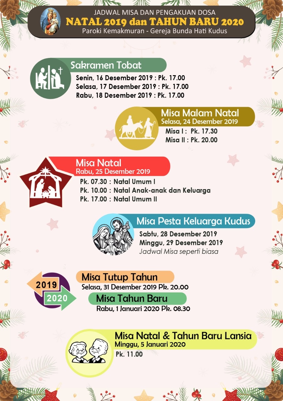 Jadwal Misa Vigili, Misa Natal 2019, Dan Misa Tahun Baru 2020 Di Paroki ...