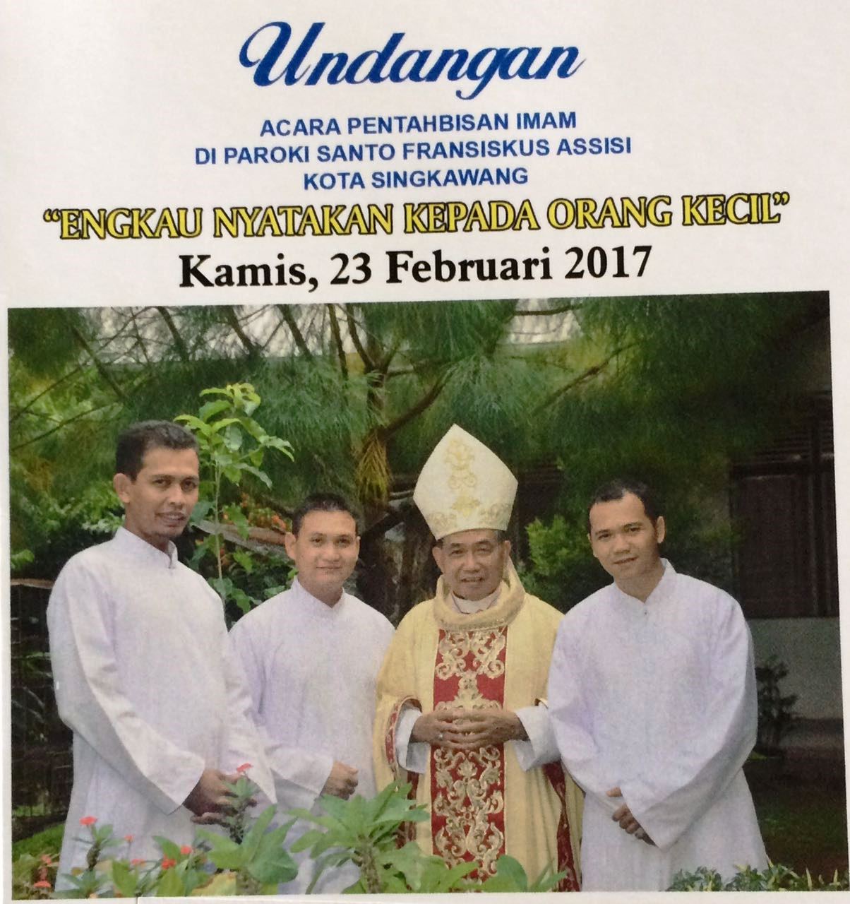 Kamis, 23 Feb 2017: Tahbisan Tiga Pastor Kapusin Di Paroki Singkawang ...