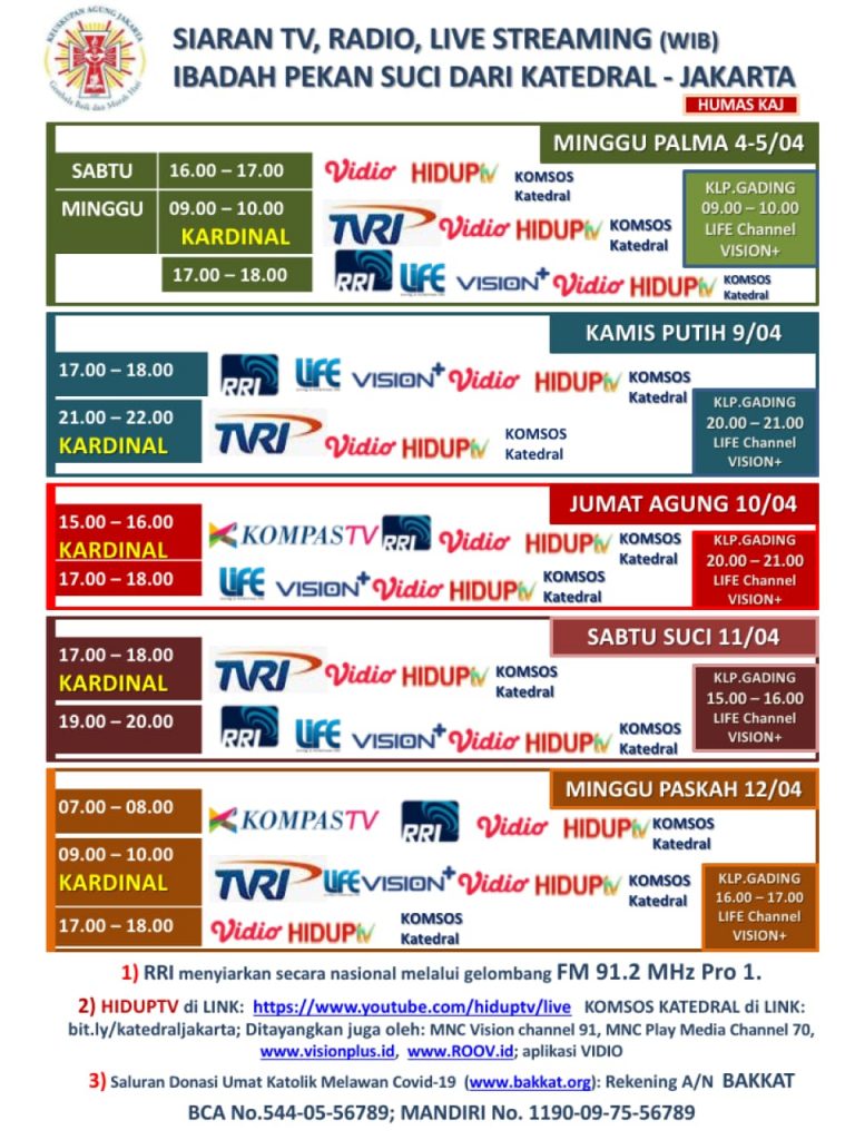 Jadwal Misa Online Lengkap Di Gereja Katedral Jakarta Dan Kelapa Gading ...